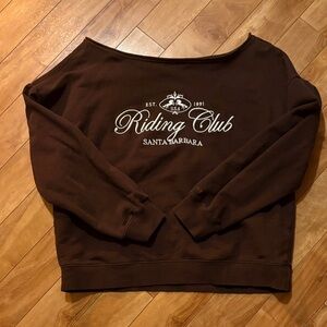 Garage Brown Off-the-Shoulder Sweater